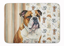 Load image into Gallery viewer, Brindle and White English Bulldog Coffee Bar Memory Foam Kitchen Mat