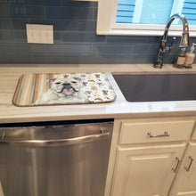 Load image into Gallery viewer, White English Bulldog Coffee Bar Dish Drying Mat