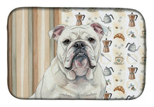 Load image into Gallery viewer, White English Bulldog Coffee Bar Dish Drying Mat