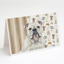 Load image into Gallery viewer, White English Bulldog Coffee Bar Greeting Cards Pack of 8