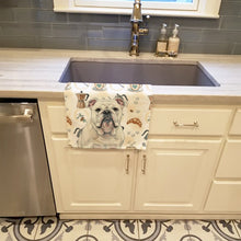 Load image into Gallery viewer, White English Bulldog Coffee Bar Kitchen Towel