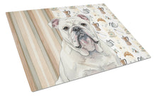 Load image into Gallery viewer, White English Bulldog Coffee Bar Glass Cutting Board