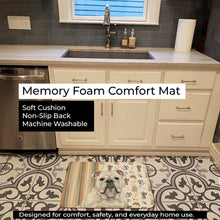 Load image into Gallery viewer, White English Bulldog Coffee Bar Memory Foam Kitchen Mat