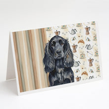 Load image into Gallery viewer, Black English Cocker Spaniel Coffee Bar Greeting Cards Pack of 8