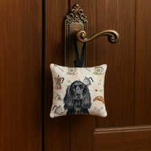 Load image into Gallery viewer, Black English Cocker Spaniel Coffee Bar Hanging Square Fabric Ornament 3.5 × 3.5
