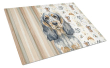 Load image into Gallery viewer, Blue Roan &amp; Tan English Cocker Spaniel Coffee Bar Glass Cutting Board