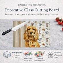 Load image into Gallery viewer, Golden English Cocker Spaniel Coffee Bar Glass Cutting Board