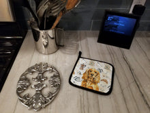 Load image into Gallery viewer, Golden English Cocker Spaniel Coffee Bar Pair of Pot Holders
