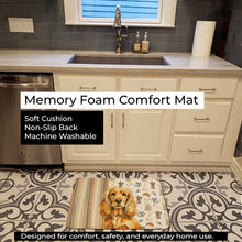 Load image into Gallery viewer, Golden English Cocker Spaniel Coffee Bar Memory Foam Kitchen Mat