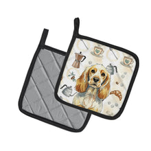 Load image into Gallery viewer, Lemon Roan English Cocker Spaniel Coffee Bar Pair of Pot Holders