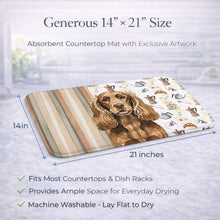 Load image into Gallery viewer, Liver English Cocker Spaniel Coffee Bar Dish Drying Mat