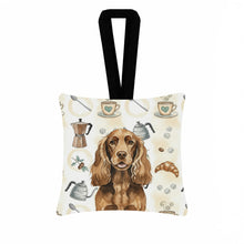 Load image into Gallery viewer, Liver English Cocker Spaniel Coffee Bar Hanging Square Fabric Ornament 3.5 × 3.5