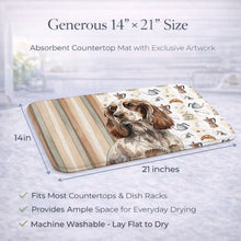 Load image into Gallery viewer, Liver Roan English Cocker Spaniel Coffee Bar Dish Drying Mat
