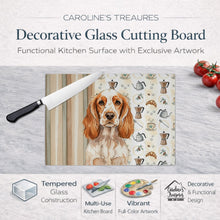 Load image into Gallery viewer, Orange Roan English Cocker Spaniel Coffee Bar Glass Cutting Board