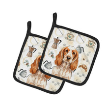 Load image into Gallery viewer, Orange Roan English Cocker Spaniel Coffee Bar Pair of Pot Holders