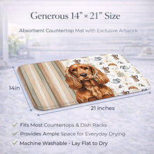 Load image into Gallery viewer, Red English Cocker Spaniel Coffee Bar Dish Drying Mat