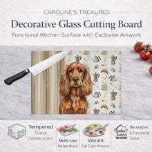 Load image into Gallery viewer, Red English Cocker Spaniel Coffee Bar Glass Cutting Board