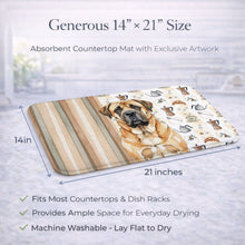 Load image into Gallery viewer, Apricot English Mastiff Coffee Bar Dish Drying Mat