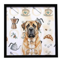 Load image into Gallery viewer, Apricot English Mastiff Coffee Bar Framed Metal Print