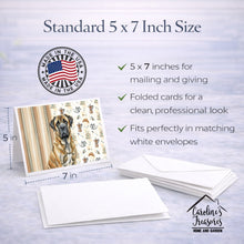 Load image into Gallery viewer, Brindle English Mastiff Coffee Bar Greeting Cards Pack of 8