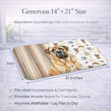 Load image into Gallery viewer, Fawn English Mastiff Coffee Bar Dish Drying Mat