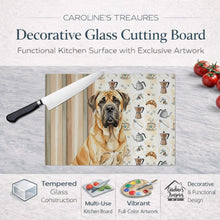 Load image into Gallery viewer, Fawn English Mastiff Coffee Bar Glass Cutting Board