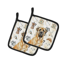 Load image into Gallery viewer, Fawn English Mastiff Coffee Bar Pair of Pot Holders