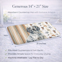 Load image into Gallery viewer, Blue Belton English Setter Coffee Bar Dish Drying Mat