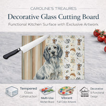 Load image into Gallery viewer, Blue Belton English Setter Coffee Bar Glass Cutting Board