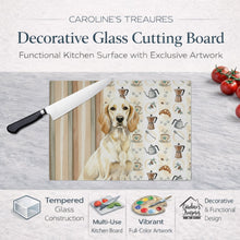 Load image into Gallery viewer, Lemon Belton English Setter Coffee Bar Glass Cutting Board