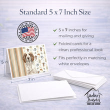 Load image into Gallery viewer, Liver Belton English Setter Coffee Bar Greeting Cards Pack of 8