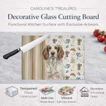 Load image into Gallery viewer, Liver Belton English Setter Coffee Bar Glass Cutting Board