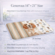 Load image into Gallery viewer, Orange Belton English Setter Coffee Bar Dish Drying Mat