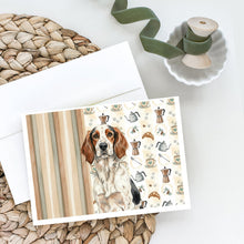 Load image into Gallery viewer, Tricolor English Setter Coffee Bar Greeting Cards Pack of 8