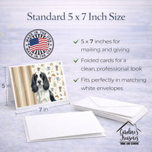 Load image into Gallery viewer, Black and White English Springer Spaniel Coffee Bar Greeting Cards Pack of 8