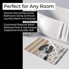 Load image into Gallery viewer, Black and White English Springer Spaniel Coffee Bar Memory Foam Kitchen Mat