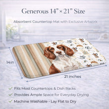 Load image into Gallery viewer, Liver and White English Springer Spaniel Coffee Bar Dish Drying Mat