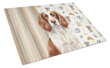 Load image into Gallery viewer, Liver and White English Springer Spaniel Coffee Bar Glass Cutting Board
