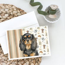 Load image into Gallery viewer, Black and Tan English Toy Spaniel Coffee Bar Greeting Cards Pack of 8