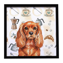 Load image into Gallery viewer, Ruby English Toy Spaniel Coffee Bar Framed Metal Print
