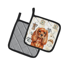 Load image into Gallery viewer, Ruby English Toy Spaniel Coffee Bar Pair of Pot Holders