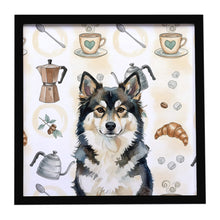 Load image into Gallery viewer, Finnish Lapphund Coffee Bar Framed Metal Print