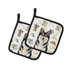 Load image into Gallery viewer, Finnish Lapphund Coffee Bar Pair of Pot Holders