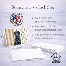 Load image into Gallery viewer, Black Flat-Coated Retriever Coffee Bar Greeting Cards Pack of 8