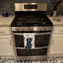 Load image into Gallery viewer, Black Flat-Coated Retriever Coffee Bar Kitchen Towel