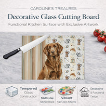 Load image into Gallery viewer, Liver Flat-Coated Retriever Coffee Bar Glass Cutting Board