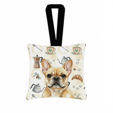 Load image into Gallery viewer, Fawn French Bulldog Coffee Bar Hanging Square Fabric Ornament 3.5 × 3.5