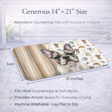 Load image into Gallery viewer, Pied French Bulldog Coffee Bar Dish Drying Mat