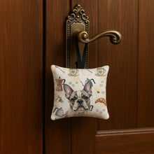 Load image into Gallery viewer, Pied French Bulldog Coffee Bar Hanging Square Fabric Ornament 3.5 × 3.5
