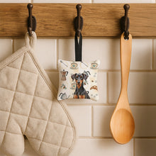 Load image into Gallery viewer, German Pinscher Coffee Bar Hanging Square Fabric Ornament 3.5 × 3.5